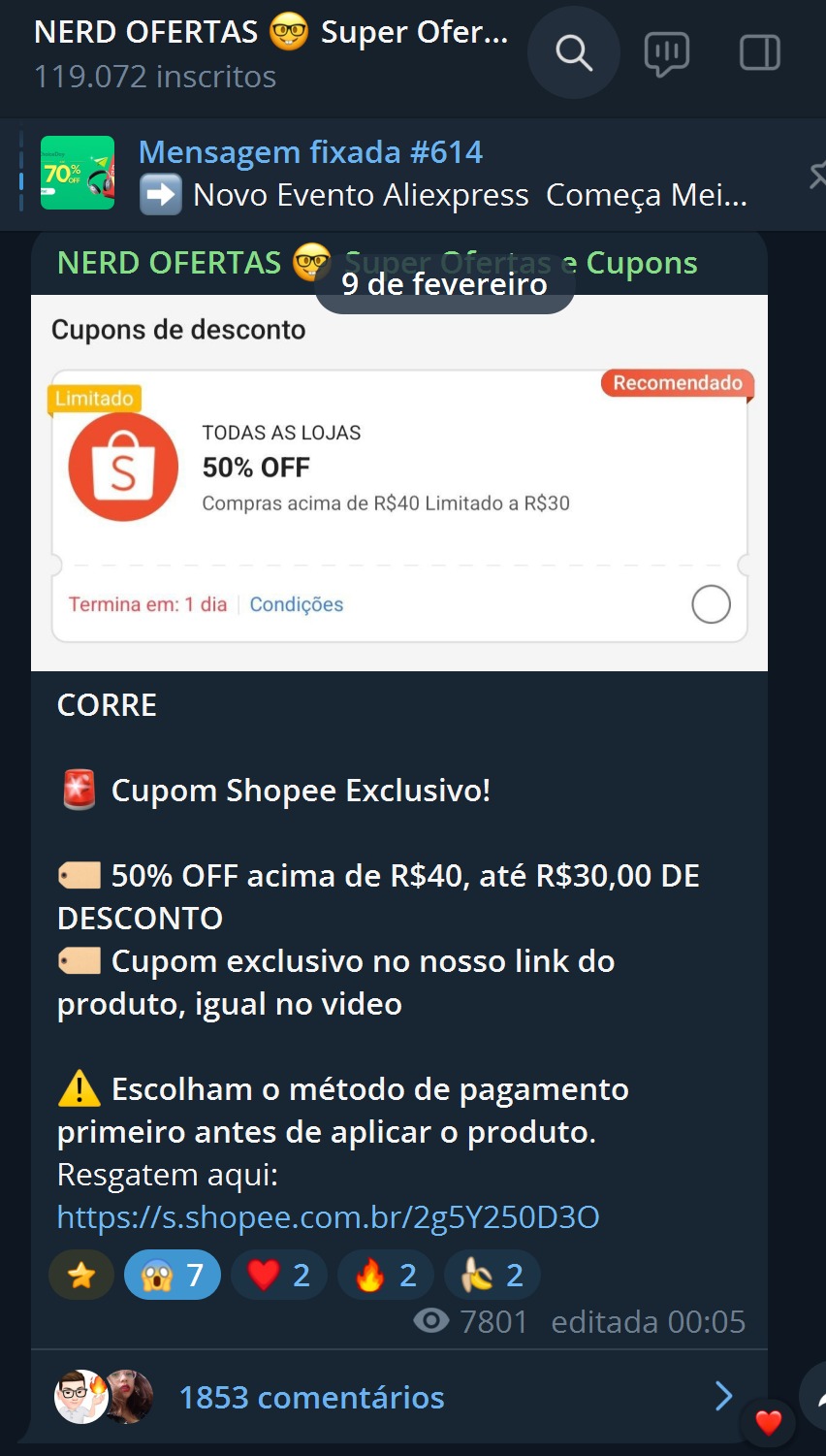 Shopee e Nerd Ofertas: Parceria libera cupons de 40% e 50% OFF - Leia também no Nerd Ofertas