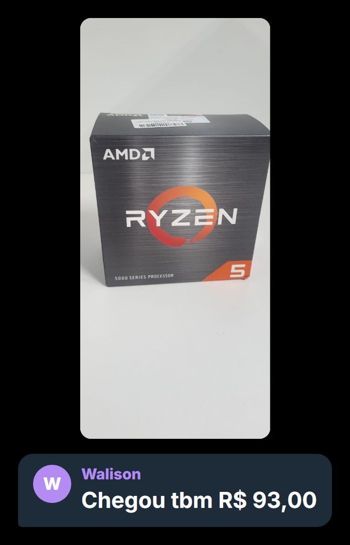 Processador Ryzen comprado com o cupom PagaLeve por R$ 93